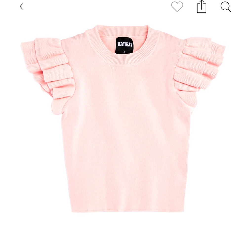 Katie J nyc sweater short sleeve top baby pink size M